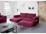4-Sitzer "Looksvb", lila (beere), B:252cm H:96cm T:107cm, LOOKS BY WOLFGANG JOOP, Sofas, 4-Sitzer, Verwandlungssofa: aus Sofa wird Sofa mit 2 Hockern, mit Regalfunktion
