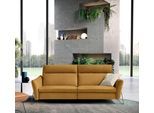 2-Sitzer EGOITALIANO "Gaia, modern, elegant und super komfortabel mit hoher Rückenlehne", gelb, B:220cm H:96cm T:93cm, Luxus-Micofaser Lederoptik (100% Polyester) ist ein neues technisches Gewebe mit einem visuellen und taktilen Aspekt, der dem Nubuk sehr nahe kommt, mit innovativen Eigenschaften. Seine außerordentliche Weichheit kommt von einem exklusiven Produktionsprozess, der Unreinheiten und