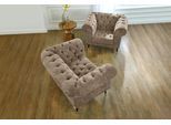 Chesterfield-Sessel HOME AFFAIRE "Tinnum Sessel", beige, B:106cm H:77cm T:87cm, Luxus-Microfaser Vintageoptik (66% PU, 27% Polyester, 7% Baumwolle);Struktur weich( 97% Polyester, 3% Polyacryl), Sessel, Chesterfield-Sessel