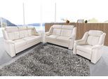 Polstergarnitur SIT & MORE "Basel", weiß (altweiß), Kunstleder SOFTLUX, Sitzmöbel-Sets, Polstergarnitur, Set, bestehend aus 3-Sitzer + 2-Sitzer + Sessel