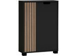 Midischrank SCHILDMEYER "Ryker Highboard, Breite 59 cm", schwarz, B:59,8cm H:85,2cm T:19,55cm, FSC-zertifizierter Holzwerkstoff, Schränke, Midischrank, Tür links in Akustik-Optik - Breite: 19,5 cm, rechts: 36,1 cm