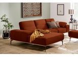 Ecksofa W.SCHILLIG "run, Designsofa mit tollem Sitzkomfort, L-Form", orange (terracotta w82), B:299cm H:88cm T:178cm, Longlife Xtra-Leder Z73: Naturwalkleder der Luxusklasse aus den erlesensten Rohhäuten. Hautstärke 1, 1 – 1, 3 mm;ROHLEDER Jacquard-Flachgewebe Q2 W60 (63% Polyester, 37% Polyacryl);ROHLEDER Chenille-Flachgewebe Q2 W77 (68% Polyacryl, 32% Polyester);Stoff S37 (100% Polyester), Sofas