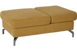 Hocker SIT & MORE "Percy", gelb (mustard), B:114cm H:46cm T:71cm, Hocker, Hocker, Fußhöhe 15cm, mit Klappfunktion, wahlweise in 2 Fußfarben