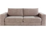 4-Sitzer "Looksv", beige (beige, braun), B:252cm H:96cm T:107cm, LOOKS BY WOLFGANG JOOP, Sofas, 4-Sitzer, Verwandlungssofa: aus Sofa wird Sofa mit 2 Hockern
