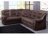 Ecksofa SIT & MORE "Bansin L-Form", braun (mokka), B:265cm H:94cm T:215cm, Luxus-Microfaser ALTARA NUBUCK (100% Polyester);SOFTLUX-Kunstleder;NaturLEDER (echtes Rindsleder)/Korpus SOFTLUX-Kunstleder, Sofas, Ecksofa, wahlweise mit Bettfunktion