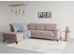 Ecksofa SIT & MORE "Sinatra L-Form", lila (flieder), B:251cm H:85cm T:220cm, 90% Polyester, 10% Polyamid, Sofas, Ecksofa, mit Ottomane, optional mit Kopfteilverstellung und Armteilfunktion