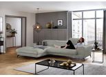 Ecksofa W.SCHILLIG "piedroo, Designsofa mit tollem Sitzkomfort, L-Form", grau (stone r66), B:303cm H:70cm T:193cm, Chenille-Flachgewebe R66 (85% Polyester, 15% Nylon), Sofas, Ecksofa, Kopfteilverstellung, wahlweise mit Sitztiefenverstellung, Breite 303cm