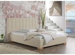 Polsterbett MAINTAL "Cueno", beige (creme), B:184cm L:210cm, Strukturstoff (100% Polyester), Betten, Polsterbett, mit und ohne Matratze in 2 Ausführungen, Steppung mit Knopfheftung