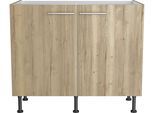Spülenschrank OPTIFIT "Klara", braun (wildeiche), B:100cm H:87cm T:58,4cm, Holzwerkstoff, Schränke, Spülenschrank, Breite 100 cm