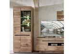Vitrine INNOSTYLE "BELLANO", braun (front: viking oak nature mdf, korpus: außen viking oak nature nachbidlungen, innen graphit nachbildung), B:80cm H:202cm T:38cm, Dekorfolie, Holzwerkstoff, MDF, Schränke, Vitrine, Viking Oak Nature