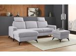 Ecksofa HOME AFFAIRE "Lolland L-Form", silber, B:250cm H:88cm T:162cm, Struktur imprägniert - feucht abwischbar (100% Polyester);Struktur Flausch (90% Polyester, 10% Polyamid);Luxus-Microfaser ALTARA NUBUCK (100% Polyester), Sofas, Ecksofa, Wahlweise mit Bettfunktion und Bettkasten, Federkern
