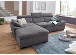 Ecksofa EXXPO - SOFA FASHION "Salerno, inkl. Arm-& Kopfteilverstellung, bequem, Breite 280cm, L-Form", grau, B:280cm H:77cm T:170cm, Sofas, Ecksofa, wahlweise mit Bettfunktion und Bettkasten, tolle Detailverarbeitung