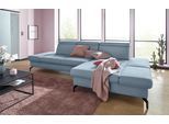 Ecksofa SIT & MORE "Brisbane L-Form", blau (hellblau), B:319cm T:181cm, Soft clean (98% Polyester, 2% Polyamid), Sofas, Ecksofa, Fußhöhe 15 cm, inklusive Sitztiefen-, Armteil- und Kopfteilverstellung