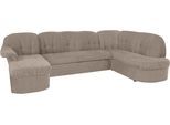 Wohnlandschaft DOMO COLLECTION "Pegnitz, zeitlos&modern, elegante Rückensteppung, Breite 292cm, U-Form", braun (braun, beige), B:292cm H:82cm T:180cm, 100% Polyester, Sofas, Wohnlandschaft, wahlweise mit Bettfunktion