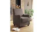 Sessel HOME AFFAIRE "County", grau (taupe), B:70cm H:91cm T:75cm, Luxus-Microfaser (100% Polyester);Struktur fein (100% Polyester);Luxus-Microfaser weich (90% Polyester, 10% Polyamid), Sessel, Sessel, mit englischer Naht und Federkern-Polsterung