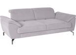 2,5-Sitzer SIT & MORE "Percy", silber, B:207cm H:80cm T:112cm, Sofas, 2 5-Sitzer, 15 cm Fußhöhe, Sitztiefenverstellung, wahlweise Kopfteilverstellung