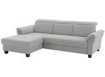 Ecksofa HOME AFFAIRE "Solvei L-Form", silber, B:255cm H:104cm T:185cm, Struktur (100% Polyester);Luxus-Microfaser Lederoptik (100% Polyester);Luxus-Microfaser ALTARA NUBUCK (100% Polyester), Sofas, Ecksofa, mit Recamierenabschluß und Sitztiefenverstellung