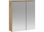 Badspiegel HOME AFFAIRE "Oslo, Spiegelschrank in Eiche Evoke, Spiegel im skandinavischen Design", eiche evoke, B:60cm H:70cm T:19cm, Holzwerkstoff, Spiegel, Badspiegel, Aufbewahrungsschrank mit 2 Spiegeltüren, wahlweise mit LED