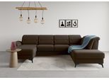 Wohnlandschaft SIT & MORE "Sinatra U-Form", braun (espresso), B:326cm H:85cm T:220cm, 90% Polyester, 10% Polyamid, Sofas, Wohnlandschaft, optional mit Kopfteilverstellung und Armteilfunktion, Metallfüße