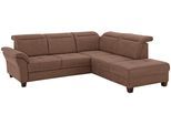 Ecksofa HOME AFFAIRE "Solvei L-Form", braun (haselnuss), B:260cm H:104cm T:235cm, Luxus-Microfaser Lederoptik (100% Polyester);Struktur (100% Polyester);Luxus-Microfaser ALTARA NUBUCK (100% Polyester), Sofas, Ecksofa, wahlweise auch mit Kopfteilverstellung und Bettfunktion, Federkern