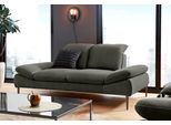 2,5-Sitzer W.SCHILLIG "enjoy&MORE", grün (hunter r66), B:232cm H:87cm T:110cm, Chenille-Flachgewebe R66 (85% Polyester, 15% Nylon);Longlife Xtra-Leder Z59: Glattleder mit modischer Prägung. Hautstärke 0, 9 - 1, 1 mm;Stoff S37 (100% Polyester), Sofas, 2 5-Sitzer, Sitztiefenverstellung, Füße bronze pulverbeschichtet, Breite 232 cm