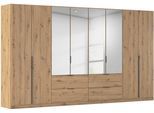 Drehtürenschrank OTTO HOME "Kleiderschrank Schrank Garderobe AGORDO mit Dekor- oder Hochglanzfront", eiche artisan, B:360cm H:210cm T:54cm, Holzwerkstoff, Schränke, Drehtürenschrank, mit Außenschubkästen, in 7 Breiten und 2 Höhen MADE IN GERMANY