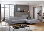 Ecksofa W.SCHILLIG "piedroo, Designsofa mit tollem Sitzkomfort, bequem und elegant, L-Form", grau (dolphin r66), B:343cm H:70cm T:193cm, Chenille-Flachgewebe R66 (85% Polyester, 15% Nylon), Sofas, Ecksofa, Kopfteilverstellung, wahlweise mit Sitztiefenverstellung, Breite 343cm