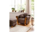 Sessel HOME AFFAIRE "Milano, Loungesessel", braun, B:103cm H:83cm T:81cm, Sessel, Sessel, hoher Sitzkomfort mit Federkernpolsterung, incl. Zierkissen