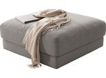 Polsterhocker 3C CANDY "Enisa II", silber, B:100cm H:49cm T:100cm, 100% Polyester, Hocker, Polsterhocker, passend zur Serie "Enisa II", wahlweise mit Flecken-Schutz-Bezug