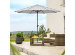 Marktschirm SCHNEIDER SCHIRME "Adria", grau (silbergrau), Obermaterial: 100% Polyester, Standschirme, Marktschirm, Durchmesser 350 cm, silbergrau, rund, ohne Schirmständer