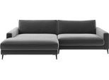 Ecksofa HOME AFFAIRE "Downtown, B/T/H: 272/190/84 cm L-Form", grau (anthrazit), B:272cm H:84cm T:190cm, 100% Polyester, Sofas, Ecksofa, weicher Sitzkomfort auch in Cord und Bouclé, incl. Zierkissen