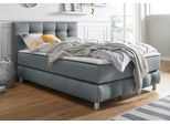 Boxspringbett HOME AFFAIRE "Salo", grau, B:134cm L:211cm, Struktur (100% Polyester);Bezug der Spiegelfläche Matratzendrell aus 100% Polyester;Samtoptik (100% Polyester), Komplettbetten, Boxspringbett, incl. Topper, 6 Breiten, 2 Härtegrade, TFK auch in Härtegrad 4