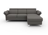 Ecksofa SIT & MORE "Vincenzo L-Form", grau, B:252cm H:84cm T:165cm, Sofas, Ecksofa, inklusive Kopfteilverstellung, wahlweise mit Bettfunktion, Bettkasten