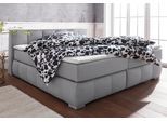 Boxspringbett HOME AFFAIRE "Chelles", grau, B:207cm L:225cm, Samtoptik (100% Polyester);Bezug der Spiegelfläche Matratzendrell aus 100% Polyester;Struktur fein 100% Polyester), Komplettbetten, Boxspringbett, inkl. Kaltschaumtopper, in 5 Breiten und 3 Matratzenarten