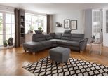 Ecksofa HOME AFFAIRE "Soleo L-Form", grau (steel), B:262cm H:89cm T:235cm, Luxus-Microfaser ALTARA NUBUCK (100% Polyester);Struktur (100% Polyester);Luxus-Microfaser Lederoptik (100% Polyester), Sofas, Ecksofa, komfortabel durch Trapezecke mit Relaxfunktion, auch mit Bettfunktion