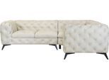 Chesterfield-Sofa HOME AFFAIRE "Ecksofa GLYNIS L-Form mit Wellenunterfederung, Maße B/T/H 264/204/75cm", beige, B:264cm H:75cm T:204cm, Struktur (100% Polyester);Samtoptik (100% Polyester), Sofas, Chesterfield-Sofa, aufwändige Knopfheftung, moderne Chesterfield Optik, Fußfarbe wählbar