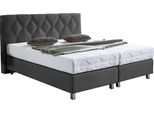Boxspringbett "Phönix", grau (anthrazit), B:195cm L:210cm, Bezug Bett: Microvelours (100% Polyester) oder Feinstruktur (100% Polyester);Bezug Bonnell-Federkernmatratze: 100% Polyester;Bezug Kaltschaummatratze: 100% Polyester;Bezug Tonnentaschenfederkernmatratze: 80% Baumwolle, 20%Polyester, WESTFALIA SCHLAFKOMFORT, Komplettbetten, Boxspringbett