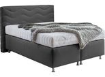 Boxspringbett "Sigma", grau (anthrazit), B:155cm L:210cm, Bezug Bett: Microvelours (100% Polyester) oder Feinstruktur (100% Polyester);Bezug Bonnell-Federkernmatratze: 100% Polyester;Bezug Kaltschaummatratze: 100% Polyester;Bezug Tonnentaschenfederkernmatratze: 80% Baumwolle, 20%Polyester, WESTFALIA SCHLAFKOMFORT, Komplettbetten, Boxspringbett