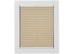 Plissee SUNLINES "One Size Style Crepe", beige (sand, weiß, weiß), B:65cm H:190cm, Obermaterial: 85% Polyester, 15% sonstige Fasern, Plissees, Plissee, Zubehörfarbe weiß, zum Klemmen