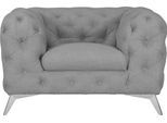 Chesterfield-Sessel HOME AFFAIRE "Glynis Sessel", grau, B:125cm H:75cm T:97cm, Struktur (100% Polyester);Samtoptik (100% Polyester), Sessel, Chesterfield-Sessel, aufwändige Knopfheftung, moderne Chesterfield Optik, Fußfarbe wählbar