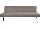 Polsterbank K+W KOMFORT & WOHNEN "Giacomo I", grau (stahl, schwarz), B:200cm H:87cm T:62cm, Sitzbänke, Polsterbank, Metallfüsse in schwarz, wahlweise in der Breite 200cm oder 177cm