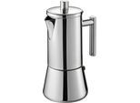 Espressokocher GEFU "Nando", silber (silberfarben), 6, Kaffeemaschinen, Espressokocher, mit Reduziersieb