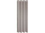 Vorhang GERSTER "Ilia" Gr. 1, grau (taupe), B:140cm H:235cm, Wirkware, Polyester, Gardinen, Vorhang, HxB: 235x140, klasischer Uni Ösenschal