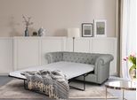 3-Sitzer HOME AFFAIRE "CHARENTE, optionale Schlafsofa, Chesterfield-Sofa, Bettfunktion", grau (hellgrau), B:198cm H:74cm T:89cm, 100% Polyester, Sofas, 3-Sitzer, mit edler Knopfheftung und typischen Armlehnen, B/T/H 198/89/74 cm