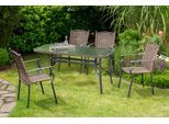Garten-Essgruppe MERXX "»Roma«", braun (braun, braun, graphit), Aluminium, Wicker/Kunststoffgeflecht, Sitzmöbel-Sets, Garten-Essgruppe, Tisch: LxB: 150x90 cm