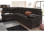 Ecksofa SIT & MORE "Pandora L-Form", schwarz, B:251cm H:91cm T:176cm, Luxus-Microfaser ALTARA NUBUCK (100% Polyester);Luxus-Microfaser ALTARA NUBUCK (100% Polyester);Luxus-Microfaser (100% Polyester), Sofas, Ecksofa, wahlweise mit Bettfunktion und Bettkasten