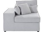 Sofaelement OTTO HOME "Florid", grau (hellgrau), B:100cm H:75cm T:100cm, Baumwollmix (60% Baumwolle/40% Leinen);Struktur fein (100% Polyester);Samtoptik (100% Polyester);Samtvelours (100% Polyester);Struktur (100% Polyester);Struktur recycelt (100% recyceltes Polyester), Polsterelemente, Sofaelement, als Teil eines Modulsofas,, fester Sitzkomfort, auch in Cord