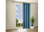 Gardine "Bibiane", blau, B:140cm H:245cm, Polyester, HOME LIVING BY GERSTER, Gardinen, Gardine, SB-Dekoschal "Bibiane" mit Ösen