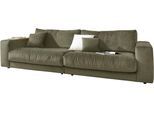 Big-Sofa 3C CANDY "Enisa II", grün (oliv), B:290cm H:86cm T:127cm, 100% Polyester, Sofas, Big-Sofa, incl. 1 Flatterkissen, Wahlweise mit Flecken-Schutz-Bezug Easy care