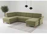 Wohnlandschaft HOME AFFAIRE "Glendale, U-Form", hellgrün, B:321cm H:84cm T:193cm, 100% Polyester, Sofas, Wohnlandschaft, inkl. Kopfteilverstellung, wahlweise mit Vorziehsitz und Bettkasten